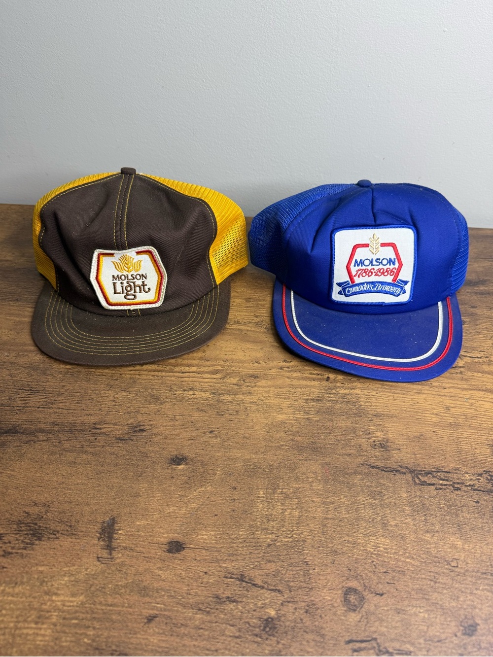 Vintage Molson Trucker Hats - Molson Light & Molson 1786-1986 Display Condition
